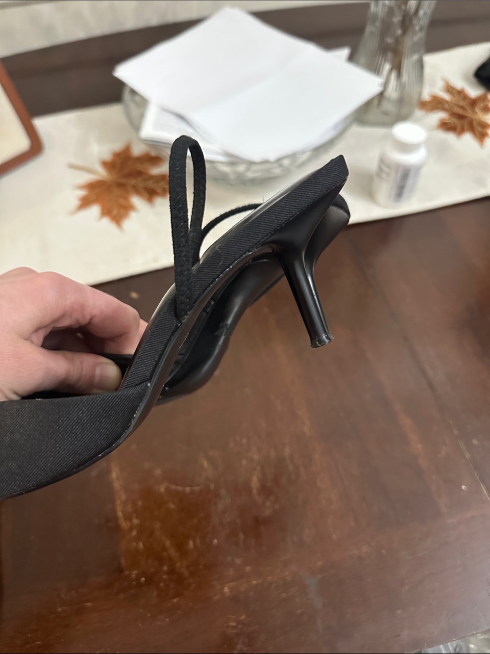 Zara Black Pointed Bow Slingbacks - Picture 3 of 5